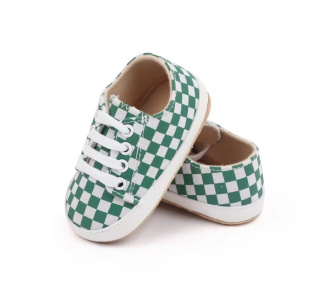 Capáčky 0-6 mesiacov - D2803-3 / zelenobílé štvorčeky