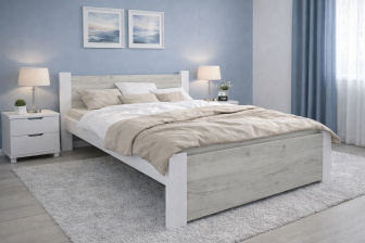 Posteľ Irma 180x200 cm Dub Craft/ biela + rošt ZADARMO