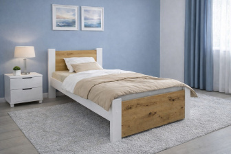 Posteľ Irma 80x200 cm Dub Artisan/ biela + rošt ZADARMO