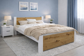 Posteľ Irma 180x200 cm Dub Artisan/ biela + rošt ZADARMO