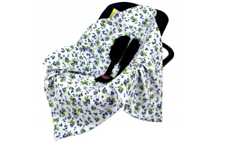 Mušelínová deka do autosedačky 80x80 cm - čučoriedky