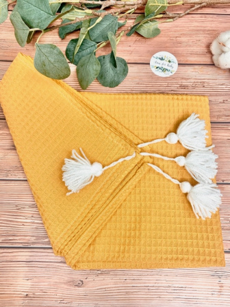 Deka vaflík 100/75 cm / žltá
