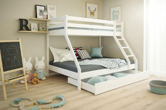 Zásuvka + pristielka 2v1 - 190/90 cm biela