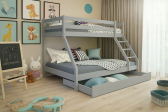 Posteľ Denis šedá + rošty ZDARMA + vankúšik