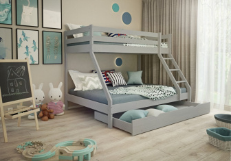 Zásuvka + pristielka 2v1 - 190/90 cm šedá