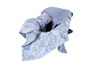 Deka do autosedačky minky - safari / zebra + sivá