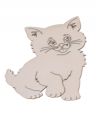 Drevená dekorácia -  Mačička