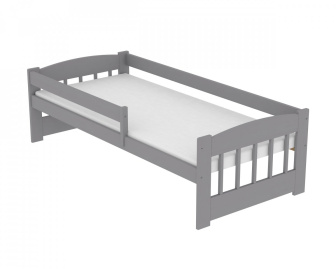 Posteľ Edík z masívu borovice 160x80 cm - SIVÁ + rošt ZADARMO