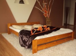 Posteľ masív Európa - JELŠA 180x200 + matrace Vitality + rošt ZADARMO