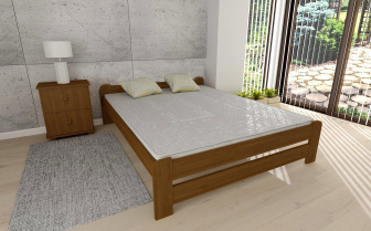 Posteľ z masívu Európa 180 x 200 cm + rošt ZADARMO - farba dub