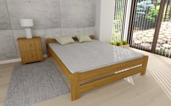 Posteľ z masívu Európa 140 x 200 cm + rošt ZADARMO - farba jelša