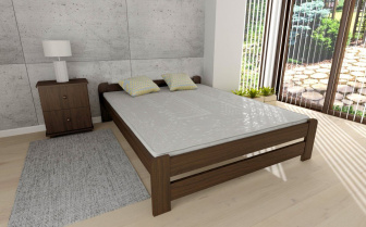 Posteľ z masívu Európa 160 x 200 cm + rošt ZADARMO - farba orech