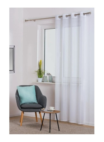 Záves Firana  140/230 cm s okami - bielá