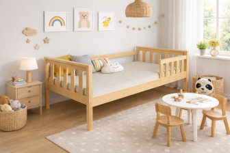 Posteľ FRED z masívu borovice 160x80 cm - PRÍRODNÁ + rošt ZADARMO