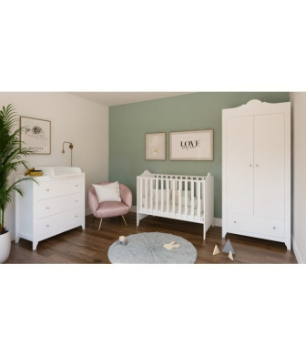 Postieľka 120/60 cm Gilda - biela - 2v1