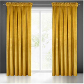 Záves Velvet 140/250 cm s gumkou - horčicová