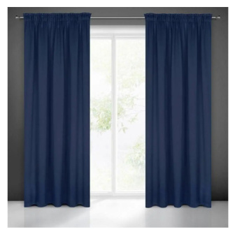 Záves Panama 140/250 cm s gumkou - tmavo modrá