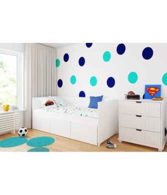 Posteľ Harold 90/200 cm - biela so šuplíkmi