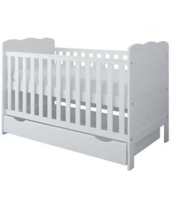 Postieľka 140/70 cm Inge - biela - 3v1 so šuplíkom