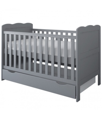 Postieľka 140/70 cm Inge - siva - 3v1 so šuplíkom