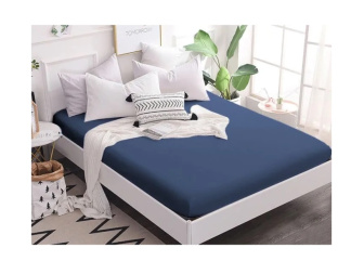 Jersey prestieradlo LUX s gumkou 90/200 cm - navy