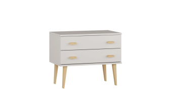 Komoda z masívu borovice Nord K1/2S 79/58,5/42 cm / biela