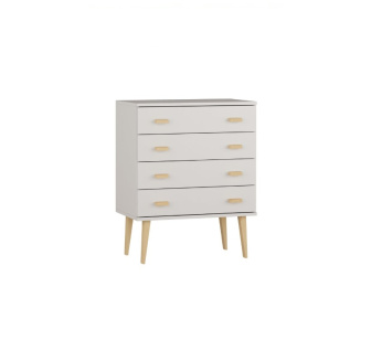 Komoda z masívu borovice Nord K1/4S 79/92/42 cm / biela