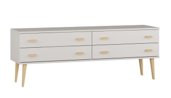 Komoda z masívu borovice Nord K2/2S 175/58,5/42 cm / biela