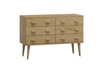 Komoda z masívu borovice Nord K2/3S 155/75/42 cm / prírodná