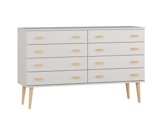 Komoda z masívu borovice Nord K2/4S 155/92/42 cm / biela