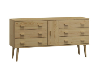 Komoda z masívu borovice Nord K4/3S 155/75/42 cm / prírodná