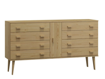 Komoda z masívu borovice Nord K4/4S 155/92/42 cm / prírodná