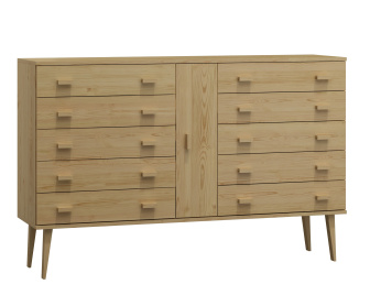 Komoda z masívu borovice Nord K4/5S 175/109/42 cm / prírodná