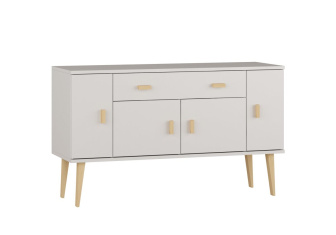 Komoda z masívu borovice Nord K5/1S/2D 135/75/42 cm  / biela