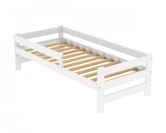 Posteľ KÚBA z masívu borovice 160x80 cm - BIELA + rošt ZADARMO