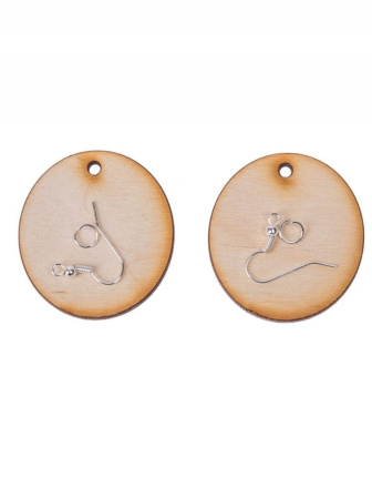 Drevené náušnice - Plná elipsa