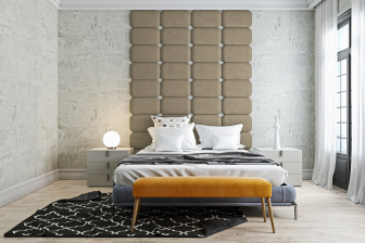 Čalúnený nástenný panel Classic plus 40/30/5 cm - tmavo béžová