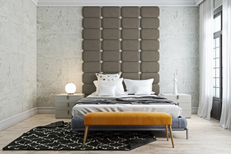 Čalúnený nástenný panel Classic plus 60/30/5 cm - šedobéžová