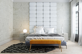 Čalúnený nástenný panel Classic plus 40/30/3 cm - šedozelená