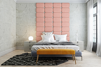 Čalúnený nástenný panel Classic plus 40/30/5 cm - svetlo ružová