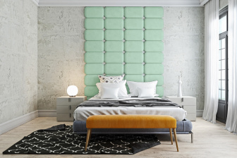 Čalúnený nástenný panel Classic plus 60/30/3 cm - mätová