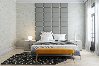 Čalúnený nástenný panel Classic plus 60/30/3 cm - šedá