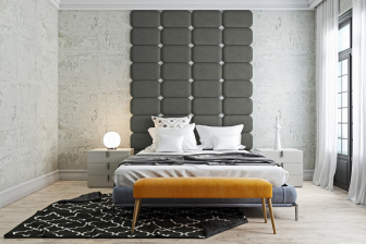 Čalúnený nástenný panel Classic plus 40/30/3 cm - tmavo šedá