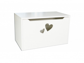 Box na hračky - srdce biela