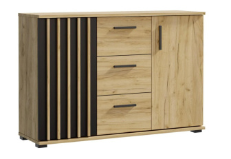 Komoda Montana dub craft/čierna 120 cm