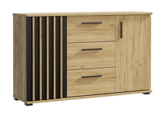 Komoda Montana dub craft/čierna 140 cm