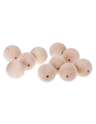 Drevené korálky - sada 10-tich kusov / priemer 2,5 cm