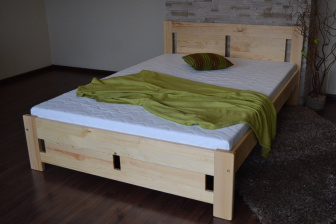 Posteľ z masívu borovice Mateo 160x200 cm - PRÍRODNÁ + rošt ZADARMA