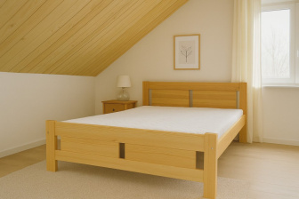 Posteľ z masívu borovice Mateo 120x200 cm - PRÍRODNÁ + rošt ZADARMA