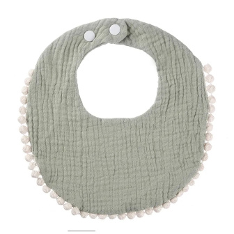Mušelínový podbradník s čipkou - zelená